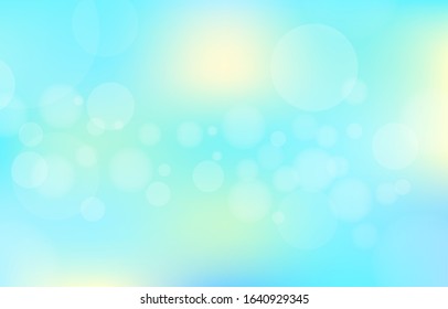 Bokeh on the blue background. Vector blur abstract texture with lot of bubble