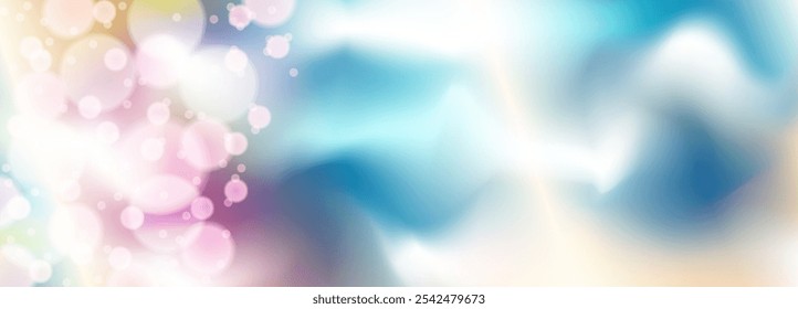 Bokeh em um fundo gradiente colorido . O layout de um banner criativo, cartaz, cartaz, capa, design de interiores e design. Modelo de identidade corporativa