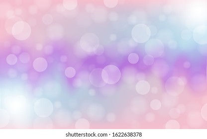bokeh on a gradient pink, blue, purple pastel background.