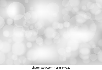 Bokeh on the gray background. Vector blur abstract texture with lot of bubble