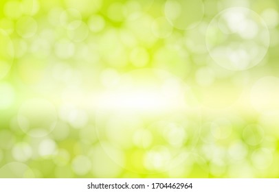 Bokeh on the green background. Vector blur abstract texture. concept leaves nature summer wallpaper