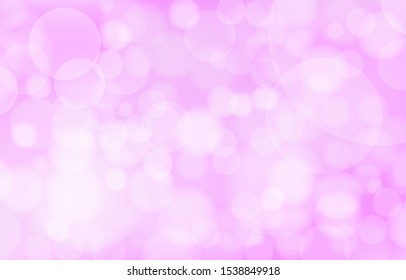 Bokeh on the pink background. Vector blur abstract texture with lot of bubble