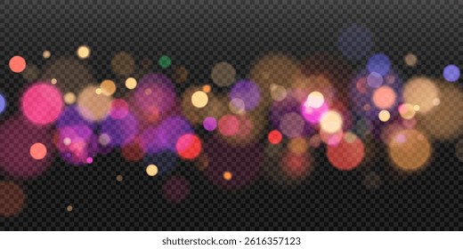 
Bokeh on transparent background. Bokeh blur. Light effect.