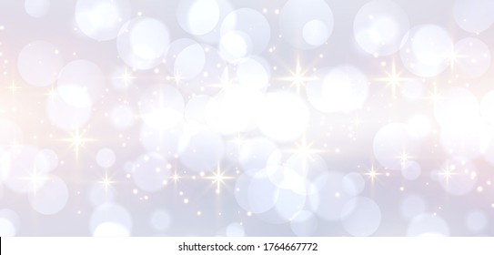 The bokeh on the white background blurred the natural gray and white. Bokeh colorful glows sparkle. vector illustration.