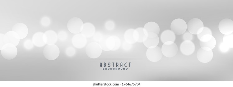 Der Bokeh auf weißem Hintergrund verwischte das natürliche Grau und Weiß. Bokeh bunter leuchtet funkelnd. Vektorgrafik.
