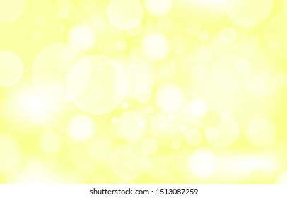 Bokeh on the yellow background. Vector blured abstract texture with lot of bubble. concept nature summer warm wallpaper