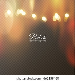 Bokeh overlay effect layer. Light leak with blurred cirlcles or defocused light. Vector EPS10.