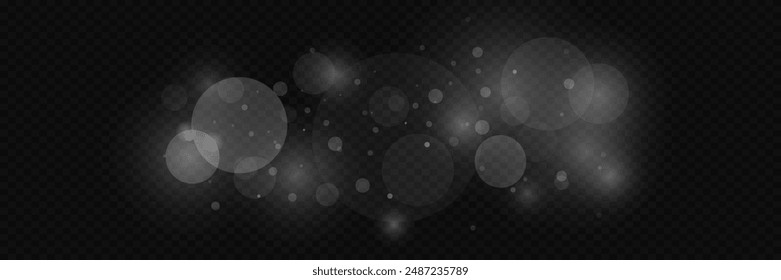 Bokeh y el efecto de las partículas. Sobre un fondo transparente.