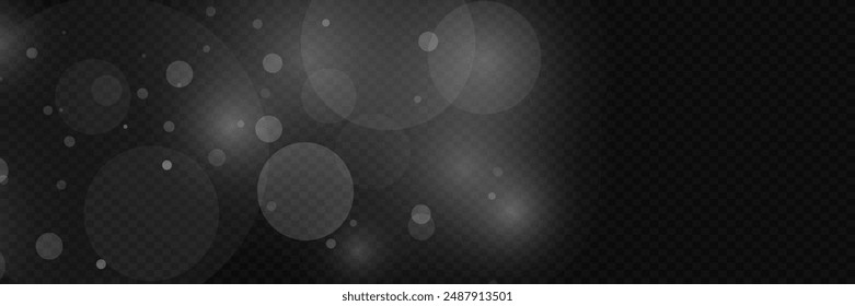 Bokeh and particle effect. On a transparent background.