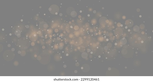 Bokeh particles, abstract background with glittering dust. Beautiful futuristic glitter in space on a black background.