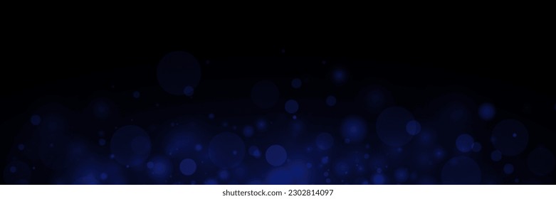 Bokeh particles, abstract background with shiny dust on black background. 