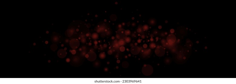 Bokeh particles, abstract background with shiny dust on black background. 