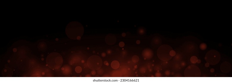 Bokeh particles, abstract background with shiny dust on black background. 