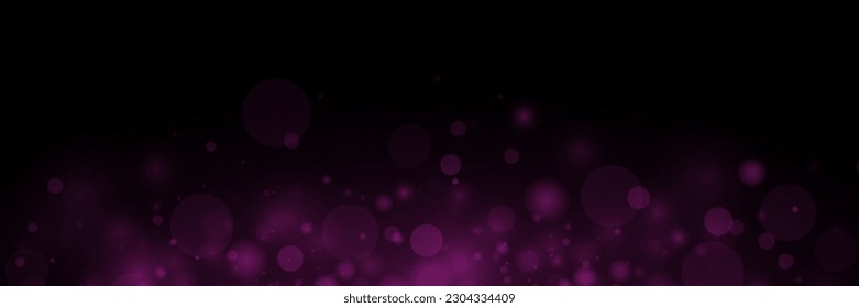 Bokeh particles, abstract background with shiny dust on black background. 