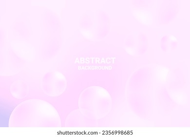 Bokeh Pink Bubble Pattern Abstract Background. Modern Wallpaper. Valentines Banner. Frame. Vector Illustration