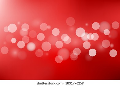 Bokeh-roter Hintergrund. Für eine Postkarte, Einladungskarte, Banner, Flyer. Zu Weihnachten. Platz für Text. Vektorgrafik.