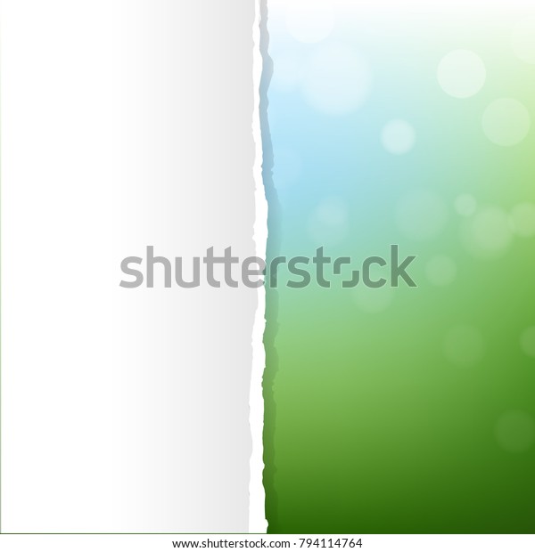 Bokeh With Ripped Paper With Gradient Mesh,\
Vector Illustration