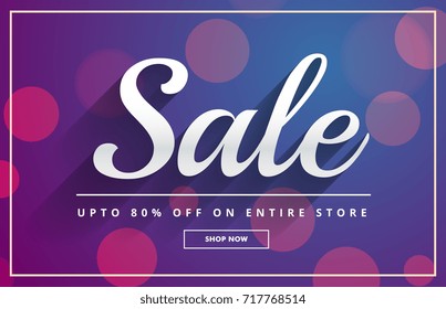 bokeh sale voucher template design vector