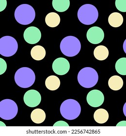 Bokeh seamless background. Bokeh vector flat style. Bright circles on a black background. Glitter imitation pattern