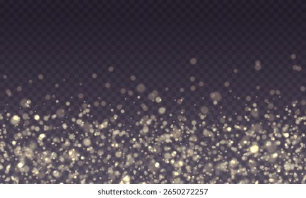 Bokeh chatoyant étincelle or chaud illustration confetti Noël lumière blanche vacances étoile lueur éclat magique rayons scintillant arrière-plan noir jaune explosion brillance luxe texture pluie nuit transparente

