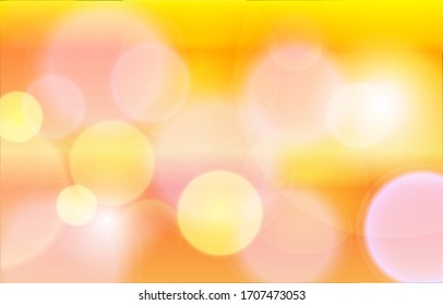 Bokeh shine orange background. Orange Soft blur white light effect wallpaper. Abstract background bokeh blurred. Shiny bokeh light effect. Vector illustration.