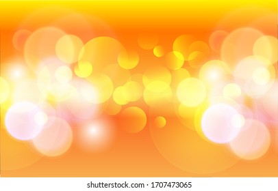 Bokeh brilla de fondo naranja. Papel pintado con efecto de luz blando blanco suave. Borrador del fondo abstracto. Brillante efecto de luz bokeh. Ilustración vectorial.