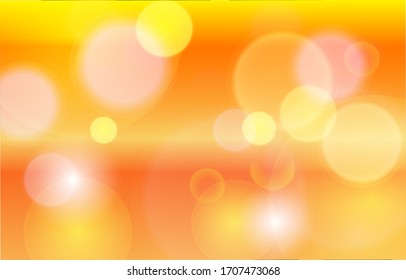 Bokeh shine orange bright background. White Soft blur light effect wallpaper. Abstract background bokeh blurred. Shiny bokeh effect. Vector illustration.