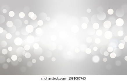 Bokeh silver background with texture. Bokeh colorful glows sparkle beautiful New year day concept. and used for background and display your product.