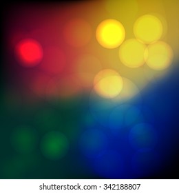 Bokeh soft blurry background with light.  Dreamy mood effect. Vector