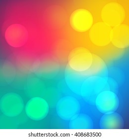 Bokeh soft blurry background with light.  Dreamy party mood effect. Vector