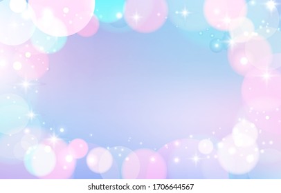 Bokeh Sparkle fondo pastel. Papel pintado colorido de efecto luminoso suave. El bokeh abstracto se difuminó. Un bokeh brillante. Ilustración vectorial.