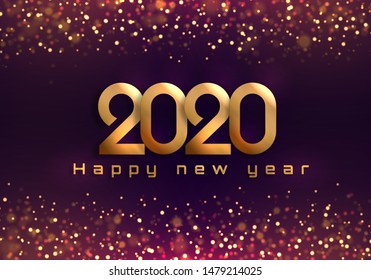 Bokeh sparkle Christmas 2020 background. Festive concept with realistic effects. Abstract defocused circular party magic christmas lights. design of new year party, sale, greeting card.