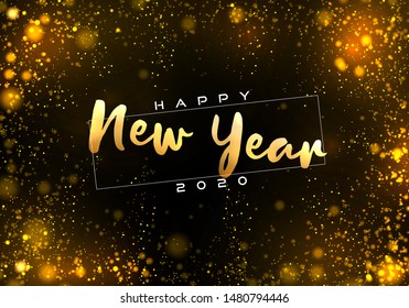 Bokeh sparkle Christmas 2020 background. Festive concept with realistic effects. Abstract defocused circular party magic christmas lights. design of new year party, sale, greeting card.