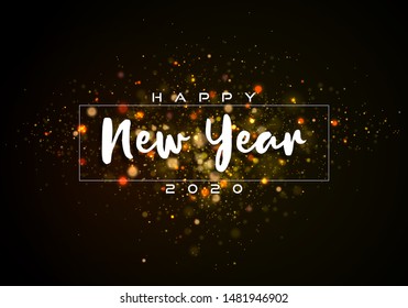 Bokeh sparkle Christmas 2020 background. Festive concept with realistic effects. Abstract defocused circular party magic christmas lights. design of new year party, sale, greeting card.