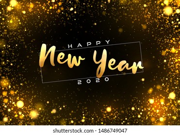 Bokeh sparkle Christmas 2020 background. Festive concept with realistic effects. Abstract defocused circular party magic christmas lights. design of new year party, sale, greeting card.