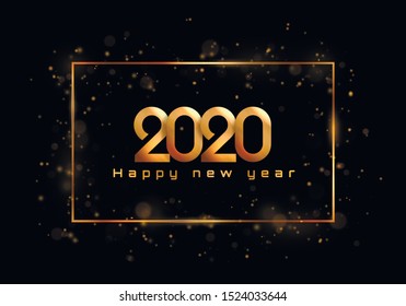 Bokeh sparkle Christmas 2020 background. Festive concept with realistic effects. Abstract defocused circular party magic christmas lights. design of new year party, sale, greeting card.