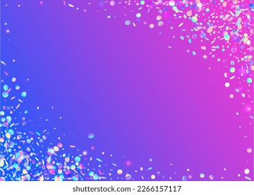 Bokeh Sparkles. Laser Element. Surreal Foil. Blue Metal Tinsel. Holographic Glare. Flying Art. Birthday Background. Blur Carnaval Sunlight. Purple Bokeh Sparkles