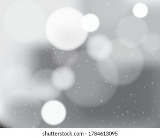 Bokeh style of abstract circles of blur glow spark lights on black white mesh gradient background