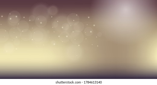 Bokeh style of abstract circles of blur glow spark light on brown dark mesh gradient background