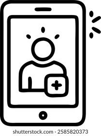 Bokeh telemedicine virtual assistant interface copy space concept as Virtual assistant interface for telemedicine displayed on a tablet with a vibrant bokeh background representing automated patient s