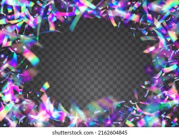 Bokeh Texture. Fantasy Art. Birthday Sparkles. Disco Flare. Pink Metal Tinsel. Shiny Multicolor Backdrop. Surreal Foil. Iridescent Effect. Violet Bokeh Texture
