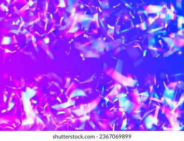 Bokeh Texture. Violet Metal Tinsel. Bright Art. Transparent Background. Falling Effect. Disco Prismatic Decoration. Blur Banner. Fiesta Foil. Purple Bokeh Texture