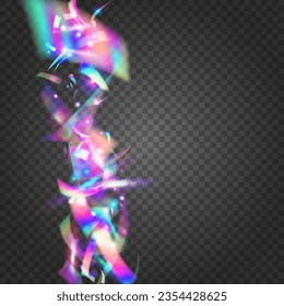 Bokeh Tinsel. Flying Art. Purple Metal Sparkles. Disco Abstract Backdrop. Carnival Background. Transparent Texture. Retro Banner. Holiday Foil. Pink Bokeh Tinsel