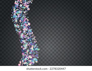 Bokeh Tinsel. Laser Prismatic Sunlight. Holographic Glitter. Digital Art. Retro Element. Fantasy Foil. Carnival Sparkles. Blue Disco Effect. Violet Bokeh Tinsel