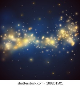 Bokeh vector background - shiny glittering stars