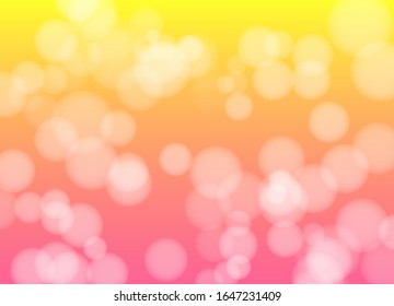 Bokeh vector gradient on pink yellow background.