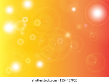 Bokeh vector three images light illustration realistic gradation yellow to orange