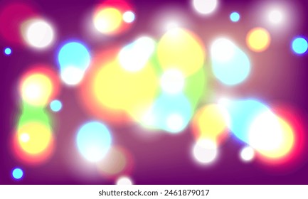 desenfoque violeta bokeh con luz parpadeante en el Vector de fondo abstracto degradado