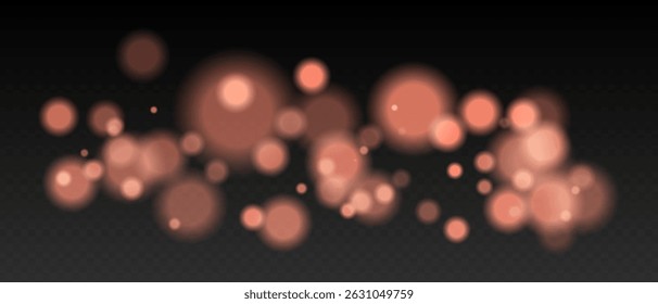 Bokeh. Warm glowing circles with blur and transparency on dark surface, abstract dreamy light spots for romantic or festive backgrounds.
