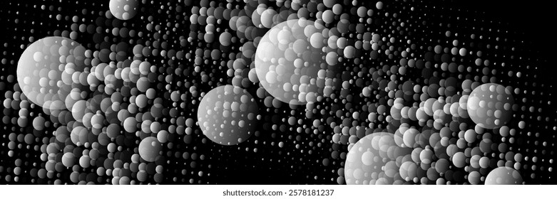 Bokeh water bubble abstract background with monochrome color.